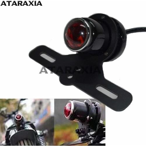 Bike Motorcycle Lights Rear Tail Brake License Plate Light Bracket For Harley Bobber Chopper Cafe Racer Rear Tail Light