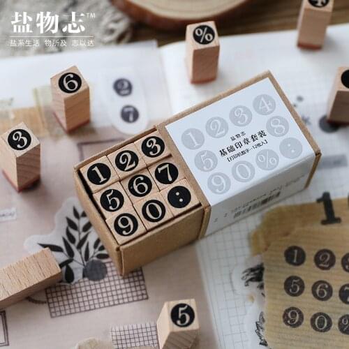 Vintage basic number symbol English week stamp DIY wooden rubber stamps for scrapbooking stationery scrapbooking standard stamp