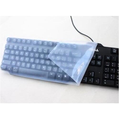 Waterproof dustproof Transparent Clear Silicone Universal Desktop keyboard protectors cover (Size:44.5CM*14CM / 48CM*18CM)