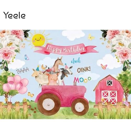 Yeele Baby Birthday Backdrop Props Photocall Flowers Farm Banner Background Party Decor Photography For Children Photo Studio