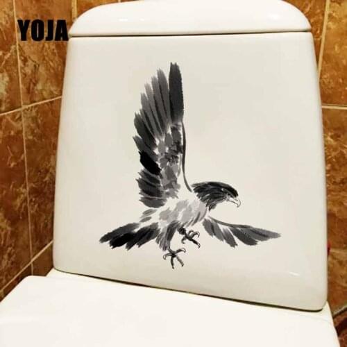 YOJA 20.9X23.5CM Hand Painted Mural Wall Sticker Eagle Ink painting Living Room Home Decor Toilet Seat Decal T5-0685