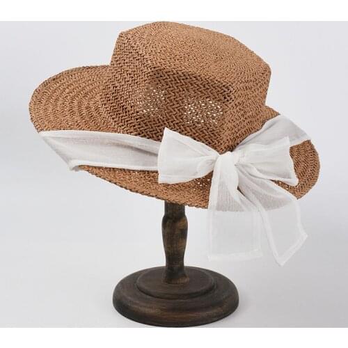 New Fashion Ladies Hexagonal Raffia Hat Women Sun Beach Hats With Long Belt Spring Summer Party Hat