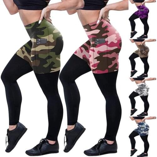 Leggings For Women Camouflage Stitching Fitness Clothing High Waist Pants Female Sport Running Breathable Skinny Leggings