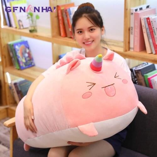 1pc 35/65CM Cartoon Animal Unicorn Dinosaur Plush Pillow Creative Sofa Cushion Shiba Inu Dog Plush Toy Children Birthday Gift