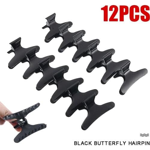 12Pcs Butterfly Hair Clamps Styling Tools Hairdressing Claw Salon Clips Hairpins Styling Holding Tools Hairstyle Fashion