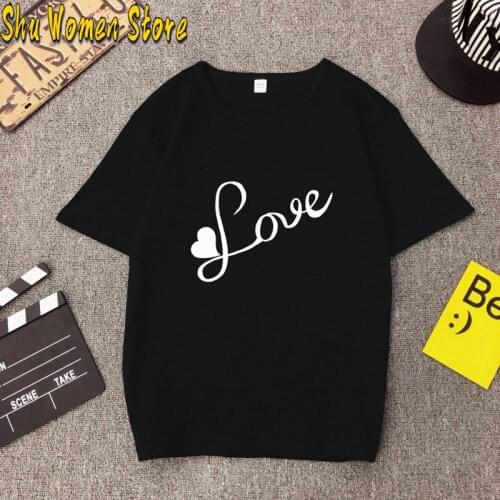 2021 New summer Than heart Printed t shirt Women Thin section white love t-shirt femme Tops & Tee Hipster Korean tshirt clothing