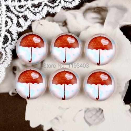 40PCS 12mm)/Round12mm 20mm 25mm 30mm Glass Cabochon DIY For jewelry finding Cameo Setting ,Dome Flat Back Beads-Umbrella-62-11