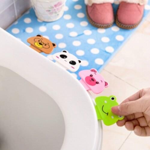 7@# 1Pcs Cartoon Creative Portable Toilets Lid Handle Uncovery Flip Lid Toilet Cover Home Toilet Accessory Not Dirty Hands