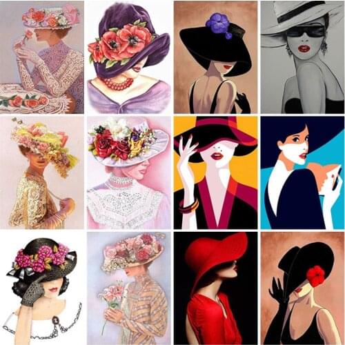 5D DIY Diamond Painting Women Cross Stitch Full Square Round Drill Portrait Diamond Embroidery Rhinestones Mosaic Home Decor