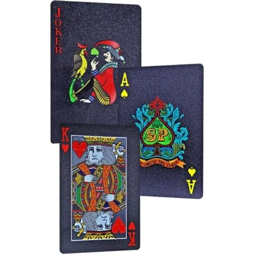 Black PVC Poker Waterproof Plastic Playing Cards Party Board Game Scrub Poker RXBB