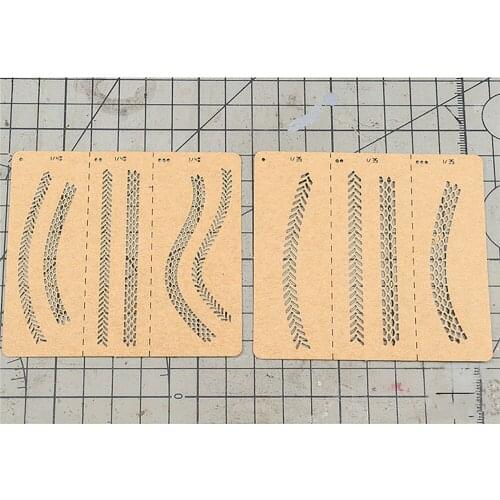 For LIANG-0010 Model Tire Tracks Effects Airbrush Stencils Tools for 1/32 1/35 1/48 Scale Model DIY Accessories