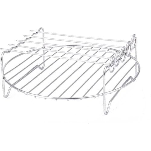 Double Layer Rack Accessory with 5 Skewers, for Airfryers