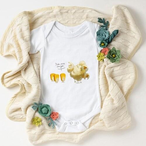 Dude You're Changed Funny Popcorn Graphic Newborn Bodysuits Novelty 2021 Infant Toddler Jumpsuits Loose Baby Girl Boy Clothes