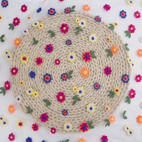 Beautiful 2020 hot lace fabric mixed color with flowers embroidery tulle mesh lace fabric multi color floral dress fabric 1 yard