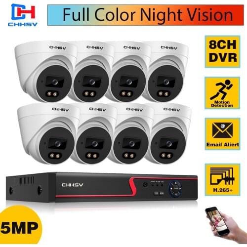 8 Channel CCTV Camera Security System Kit DVR 8CH 5MP Home Indoor AHD Dome Camera Video Surveillance System Set XMEYE 4CH NVR