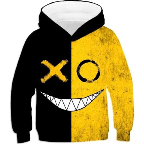 Fashion graffiti-art xoxo Hoodies girl Streetwear 3d Printed cartoon strange face pattern Hoodie boy Hip-hop Casual Sweatshirts