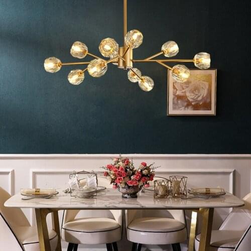 Nordic LED Chandelier GLass G9 Lighting for Home Living Dining Room Hanging Lamp Bedroom Decor Indoor Light Fixture