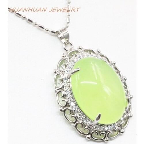 New Fashion 28x35mm Natural Stone Pendant Necklaces & Pendants Jades Zircon Copper Stainless Steel Chain Jewelry Jewelry B3315