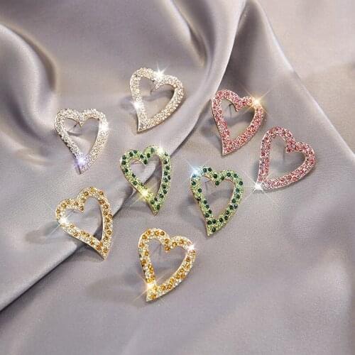 LATS New Korea Earrings Heart Shaped Curved Stud Earrings for Women 2020 Kolczyki Earings Fashion Jewelry