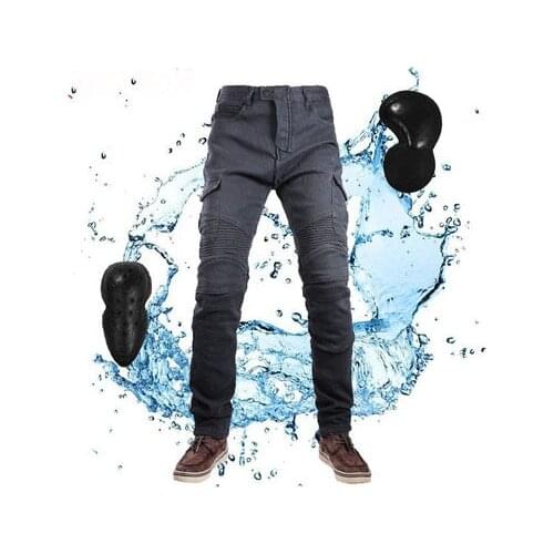 NEW Gray/black/camouflage waterproof pants Motorcycle jeans motorcycle riding pants waterproof racing pants with 4 knee pads