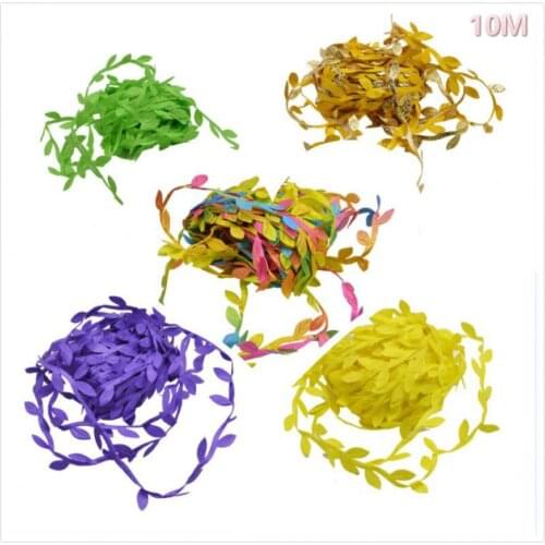 New 10 M Artificial Silk Wreath Green Leaf Artificial Flower Vine In Rattan For The Car Decoration DIY Wedding flower
