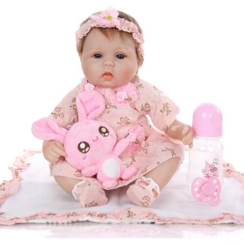 NPKDOLLS Bebe reborn 17" 43cm bebe reborn cloth body silicone dolls toys for children gift real alive boneca reborn