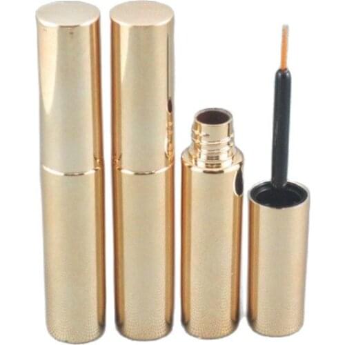 Plastic Gold Top Grade Eyeliner Glue Packing Bottle 8ML Professional Makeup Tools Round Gold Elegant Eyeliner Tube 50pcs/lot