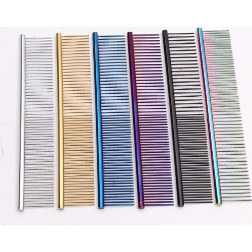 19*3.4cm 10Pcs/Bag Professional Pets Hair Combs Hairdresser For Dog Stainless Combs Hairbrush Hairdressing Combs Hair Care 6703