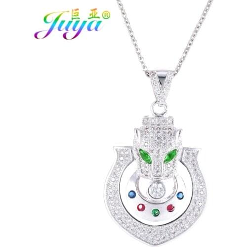 Dropshipping Brand Jewelry Micro Pave Zircon Green Eye Leopard Necklaces For Women Men Handmade Animal Pendant Necklace