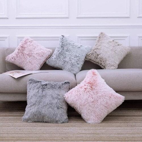 Luxury Fluffy Shaggy Cozy Pillow Case Soft Sofa Cushion Cover Plush Bed Home Decor