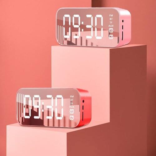 Subwoofer Mirror bluetooth speaker home cinema Alarm Clock Speaker barre de son stereo dj led clock outdoor speakers Rectangular