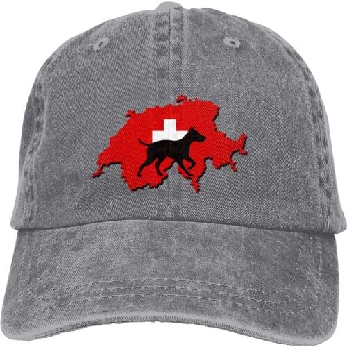 Switzerland Map Shepherd Sports Denim Cap Adjustable Unisex Plain Baseball Cowboy Snapback Hat