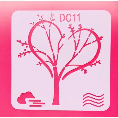 Heart Tree DIY Craft Hollow Layering Stencils For Wall Painting Scrapbooking Stamp Album Decorative Embossing Plastic Sheet DC11