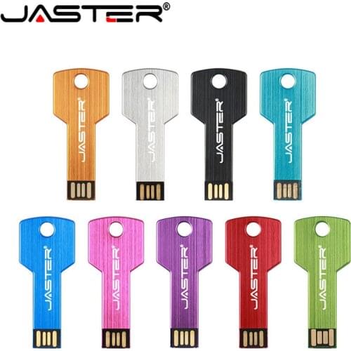 JASTER Key Shape USB Flash Drive Waterproof Pen Drive 64GB USB Stick 32GB 16GB 8GB 4GB USB Memory Stick Pendrive Customize Logo