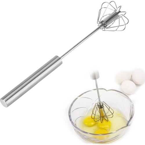 Stainless Steel Egg Whisk Press The Semi-Automatic Beater Mixture Egg & Milk Frother Blender Mixer