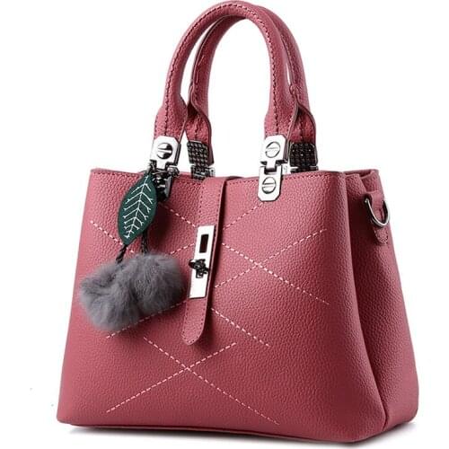Women Handbag Concise Decoration Top Handle Handbag Office Lady Shoulder Bags