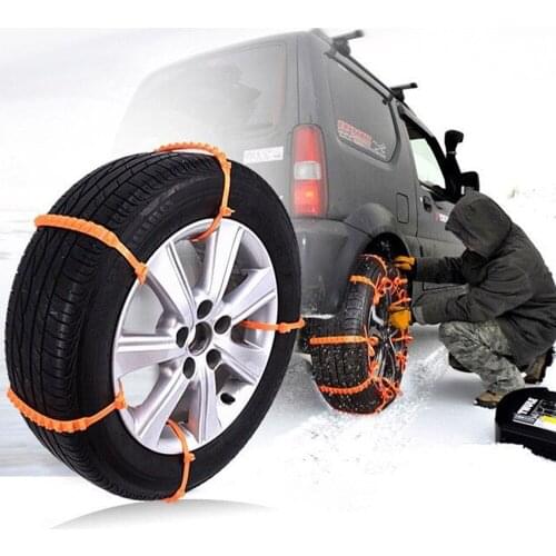 10Pcs/Lot Snow Tyre Tire Chains Winter Anti-skid Vehicles Wheel Nylon Orange Chain For Cars/Suv