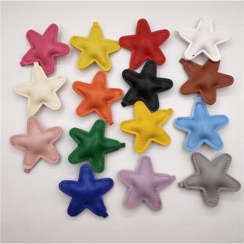 10Pcs/Lot 6cm Mixed Color PU Pendants Star For Cellphone Charms/Keychain Making Bag Charms Diy Accessories