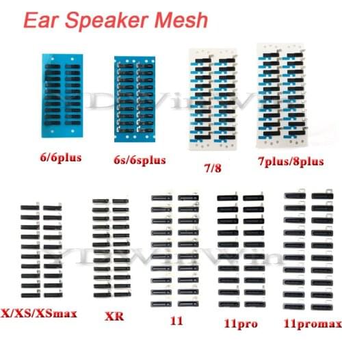 100pcs Earpiece Anti Dust Mesh For iPhone 7 8 6 6S Plus X XS Max XR Ear Speaker Tape with Rubber Gasket Adhesive