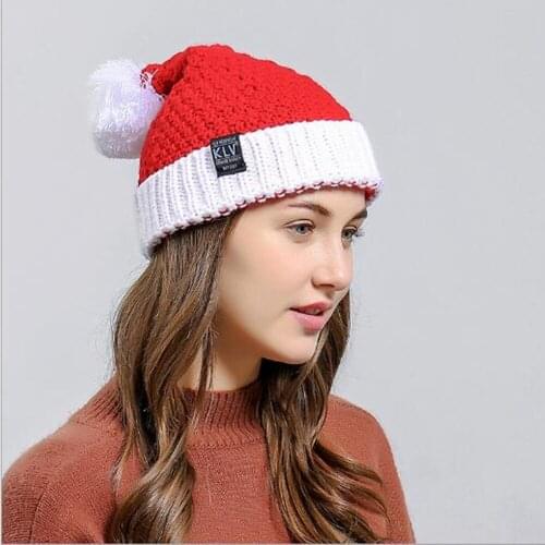 2020 High Quality Woollen Hat Christmas Hats For Adult Xmas Caps Chiristmas Party Supplies Hat Christmas Decorations kniting hat