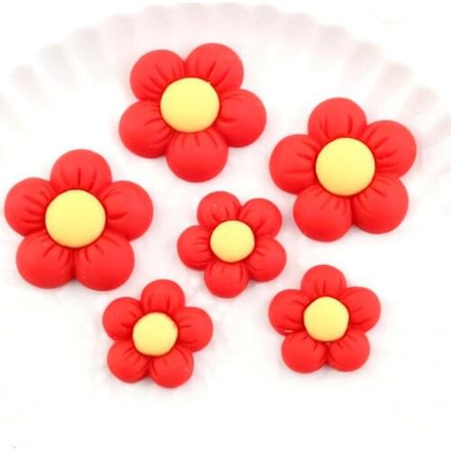 30pcs/lot Resin Flowers Five Petal Flower Phone Case DIY Jewelry Accessories Nail Art Handmade Diamond Accessories