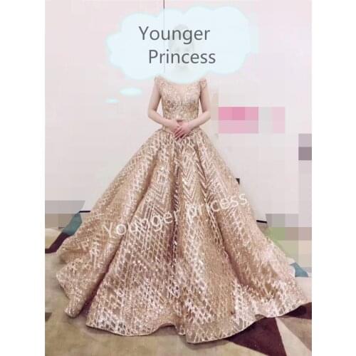 5 yards Glued glitter sequins lace rose gold mesh african indian lace fabric for wedding /evening dress YG-687