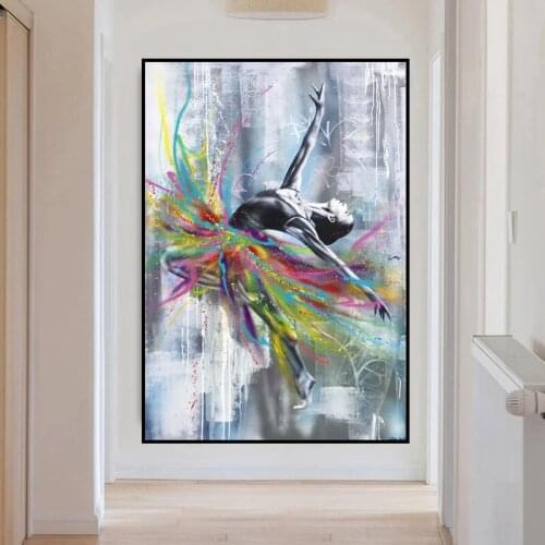Abstract Art Graffiti Ballet Dancer Canvas Painting Wall Art Posters Prints Wall Pictures for Living Room Home Wall Cuadros