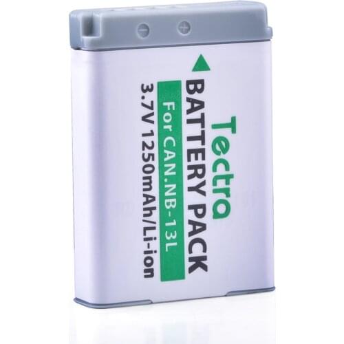Tectra 1PC NB-13L NB 13L 3.7V/1250mAh camera battery for Canon PowerShot G5X G7X G9X G7 X Mark II SX720 HS