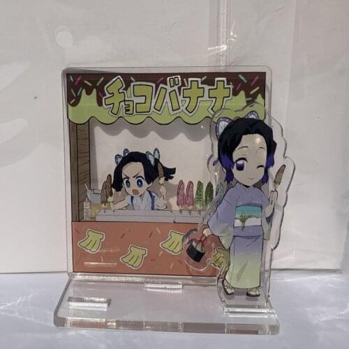 Anime Demon Slayer Keychains New Acrylic Figure Model Key Chain Funny Desk Decorated Stand Sign Keyring Gift For Woman Man