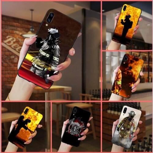 Firefighter Phone Case For Xiaomi Redmi note 7 8 9 t max3 s 10 pro lite Anti-fall coque shell cover funda