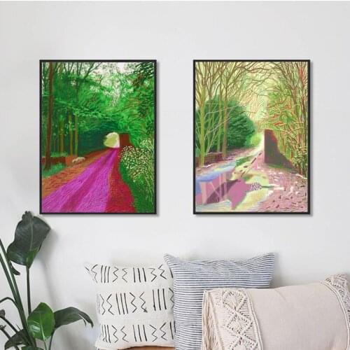 David Hockneies Landscape Wall Art Canvas Posters Prints Painting Oil Wall Pictures Modern Living Room Home Decor Framework HD