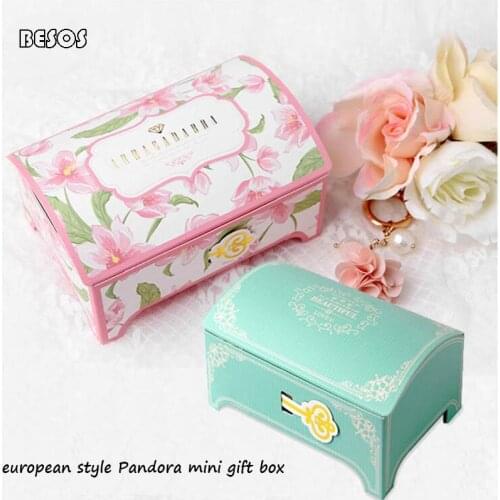 Baby Decorate Doll Room Jewelry Storage Pink And Cyan Green European Style Pandora mini Gift Box G0015L