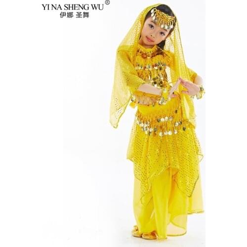 New Belly Dance Costumes for Kids Girls Children Belly Dance Skirt Bollywood Dancing Performance Competition Indian Costume