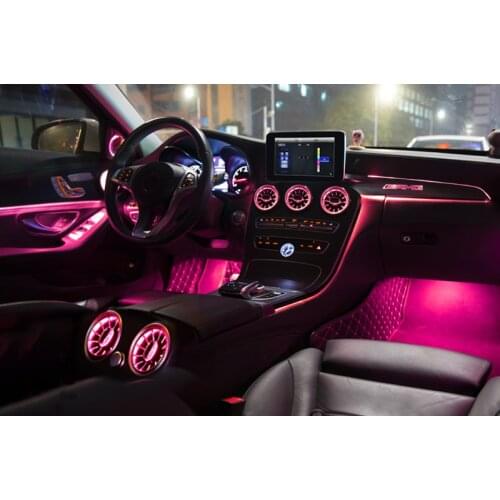 For Mercedes Benz C Class W205 GLC X253 64 color Atmosphere Ambient Light Lamp Air Condition Rear Air Vent Outlet Trim